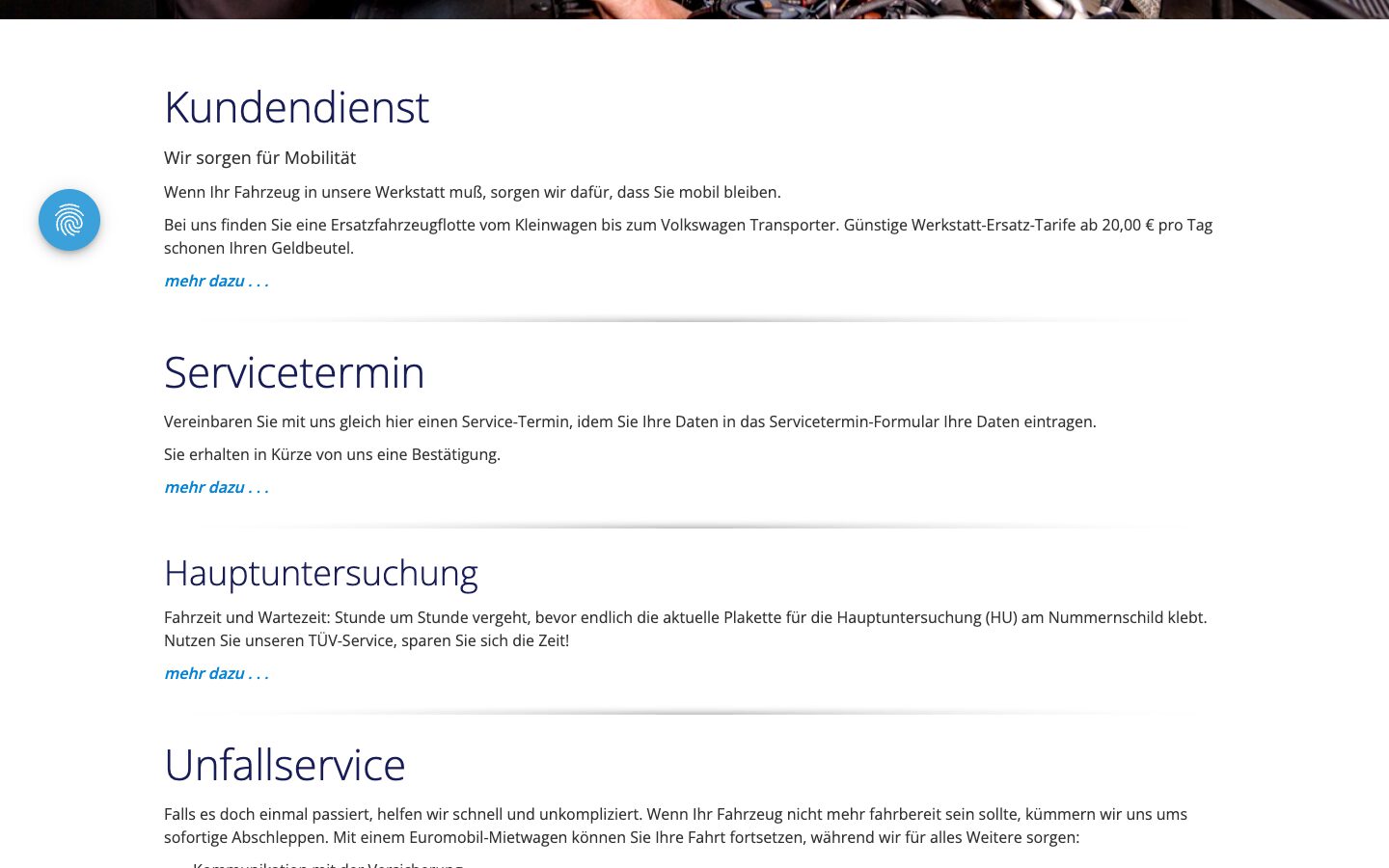Vorher: Leistungen, die man findet